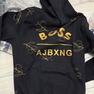 Boss Black Hoodie with Gold Accents